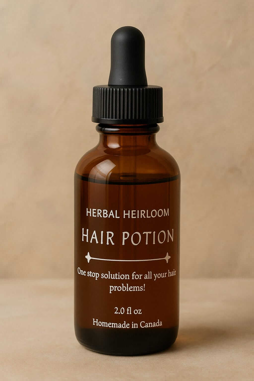 Hair Potion – Natural Hair Oil for Growth & Scalp Health by Herbal Heirloom, 2.0 fl oz, homemade in Canada.
